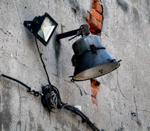 new and old street light
